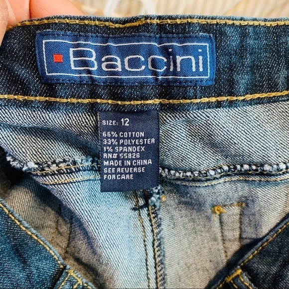 Baccini Metallic Embroidered Dark Wash Jeans - Picture 3 of 5